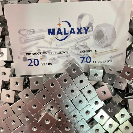 Malaxy China Factory Six Sided Copper Fixed Block Six Sides Nut Plate Connection Block Square Fixed Block Square Nuts for Electric Stoves Square Acrylic Dishes
